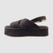 Sandália Flatform Jesy Couro Nobuck Café 300