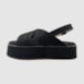 Sandália Flatform Jesy Couro Nobuck Preto 300