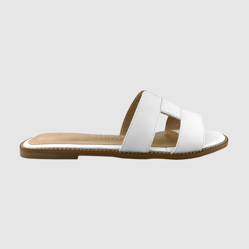 Sandália Hermes Inspired em Couro Branco 5-114 Sandália Hermes Inspired em Couro Branco 5-114