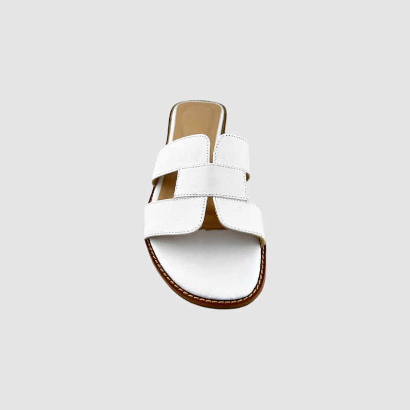 Sandália Hermes Inspired em Couro Branco 5-114 Sandália Hermes Inspired em Couro Branco 5-114