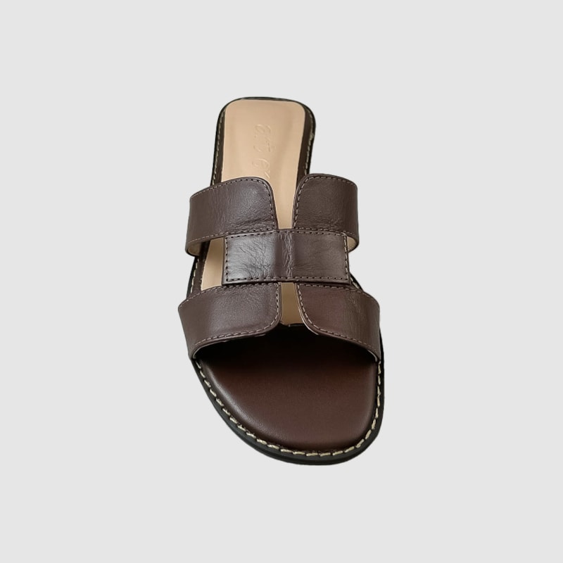 Sandália Hermes Inspired em Couro Brown 5-114