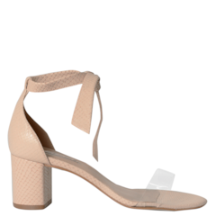 Sandália Lace Up Camila Salto Bloco em Couro Pêssego 6500 Sandália Lace Up Camila Salto Bloco em Couro Pêssego 6500