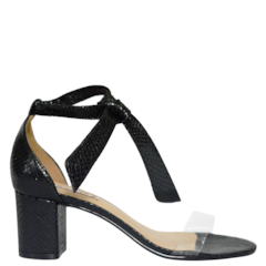 Sandália Lace Up Camila Salto Bloco em Couro Preto 6500 Sandália Lace Up Camila Salto Bloco em Couro Preto 6500