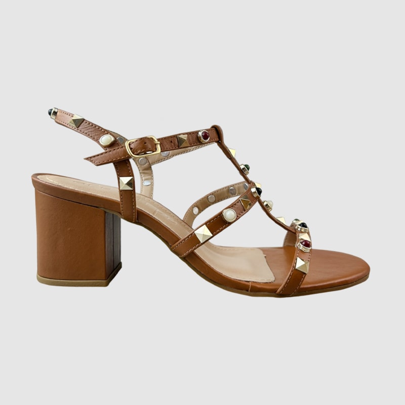 Sandália Vitória Couro Camel 780