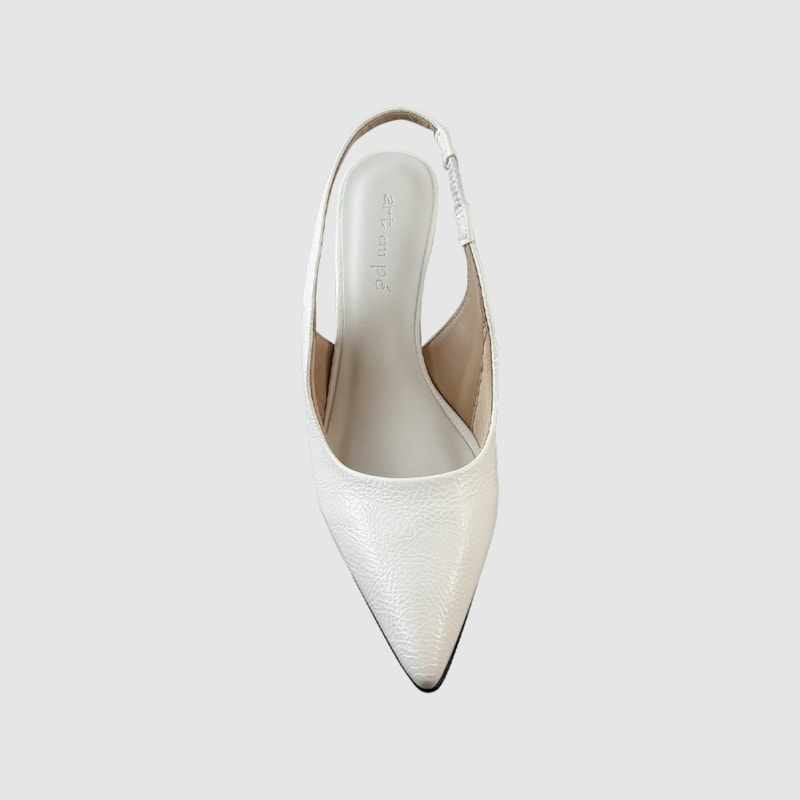 Scarpin Ana Salto Anabela Verniz Branco 161