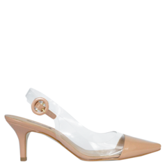 Scarpin Bianca Bico Fino Clear em Verniz Nude 5098 Scarpin Bianca Bico Fino Clear em Verniz Nude 5098