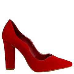 Scarpin em Nobuck Vermelho 8933 Scarpin em Nobuck Vermelho 8933