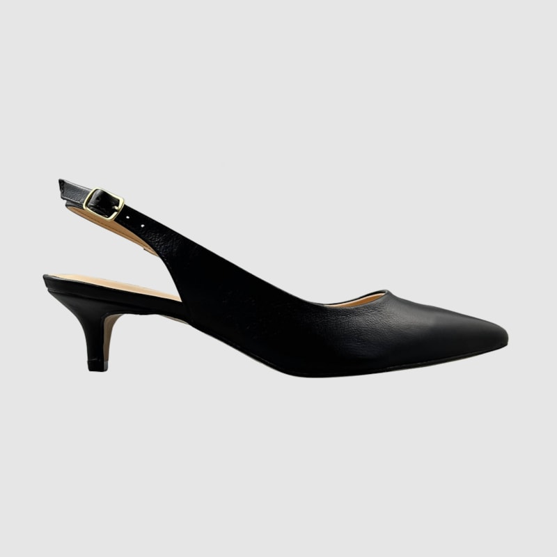 Slingback Analu Couro Preto 903
