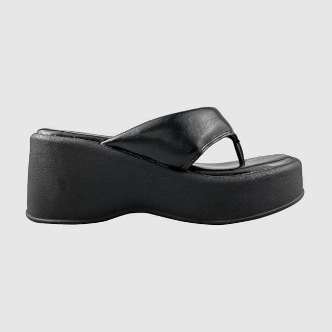 Tamanco Anabela Fê Preto 023