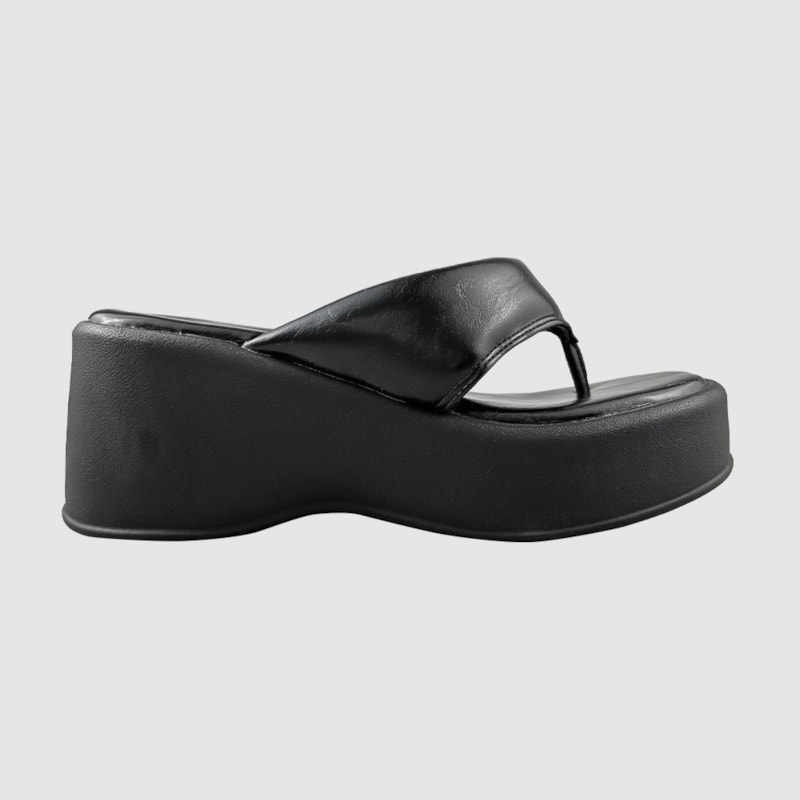 Tamanco Anabela Fê Preto 023