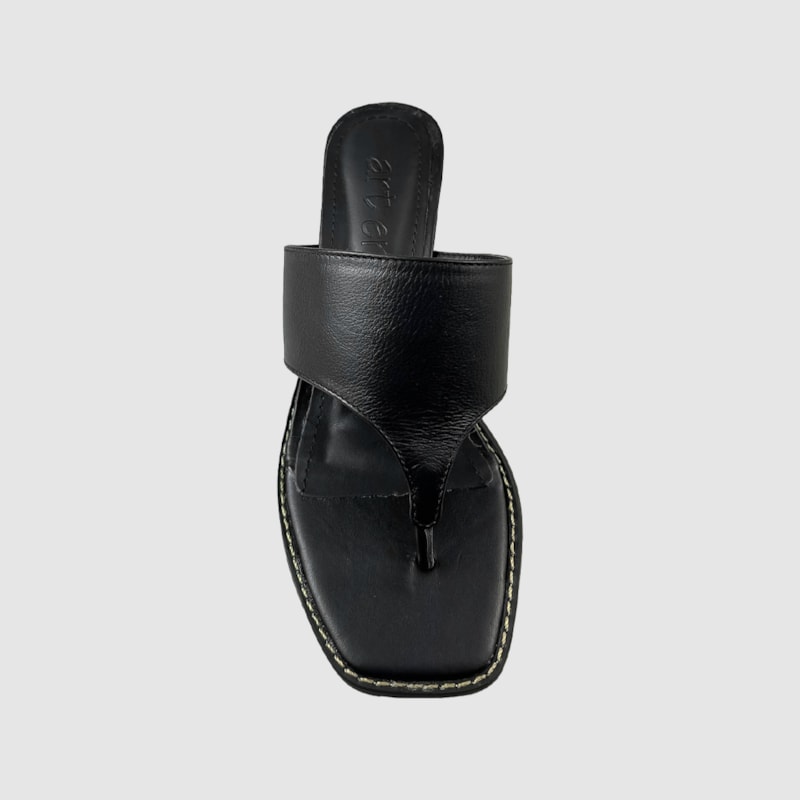 Tamanco Bru Couro Preto 279